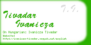 tivadar ivanicza business card